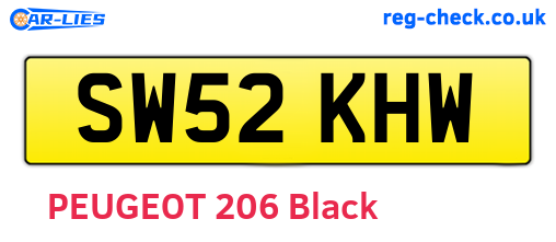 SW52KHW are the vehicle registration plates.