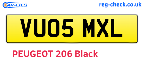 VU05MXL are the vehicle registration plates.