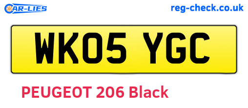 WK05YGC are the vehicle registration plates.