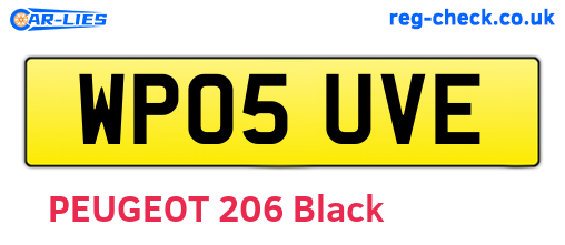WP05UVE are the vehicle registration plates.