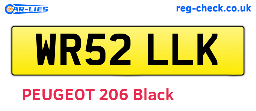 WR52LLK are the vehicle registration plates.