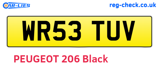 WR53TUV are the vehicle registration plates.