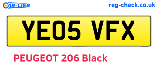YE05VFX are the vehicle registration plates.