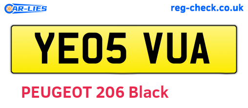 YE05VUA are the vehicle registration plates.