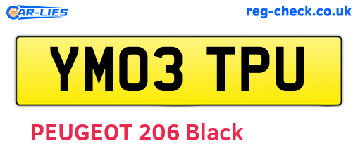 YM03TPU are the vehicle registration plates.