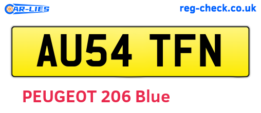 AU54TFN are the vehicle registration plates.