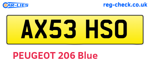 AX53HSO are the vehicle registration plates.