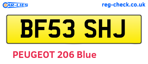 BF53SHJ are the vehicle registration plates.