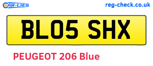 BL05SHX are the vehicle registration plates.