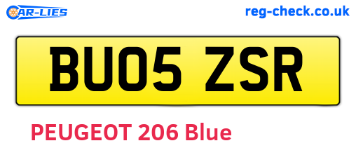 BU05ZSR are the vehicle registration plates.