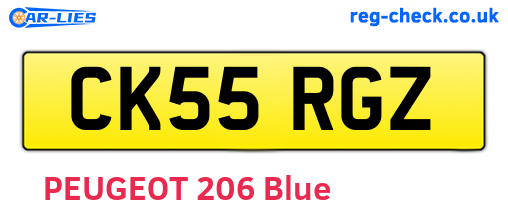 CK55RGZ are the vehicle registration plates.