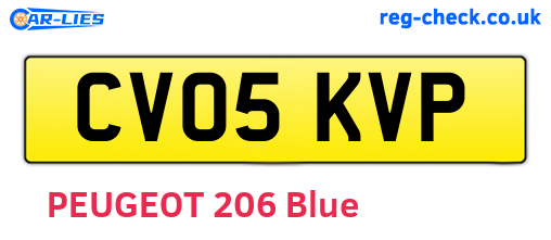 CV05KVP are the vehicle registration plates.