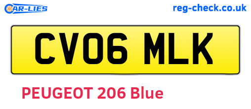 CV06MLK are the vehicle registration plates.