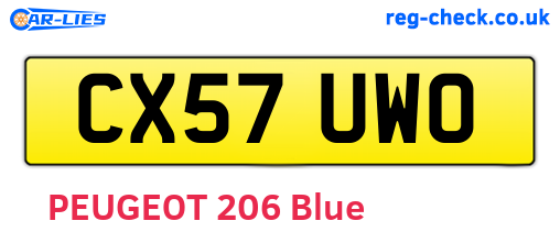 CX57UWO are the vehicle registration plates.