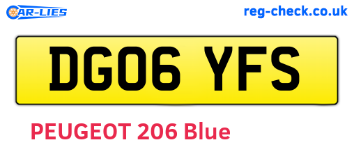 DG06YFS are the vehicle registration plates.