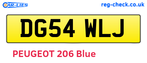 DG54WLJ are the vehicle registration plates.