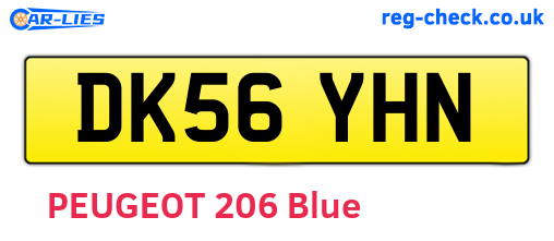 DK56YHN are the vehicle registration plates.