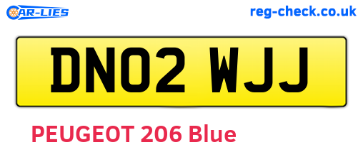 DN02WJJ are the vehicle registration plates.