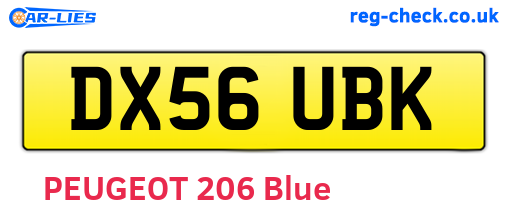 DX56UBK are the vehicle registration plates.