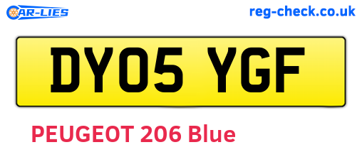 DY05YGF are the vehicle registration plates.
