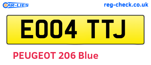 EO04TTJ are the vehicle registration plates.