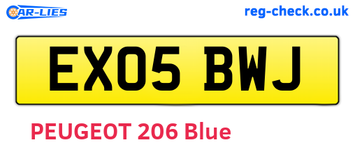 EX05BWJ are the vehicle registration plates.