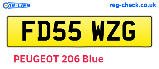 FD55WZG are the vehicle registration plates.