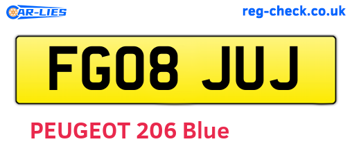 FG08JUJ are the vehicle registration plates.