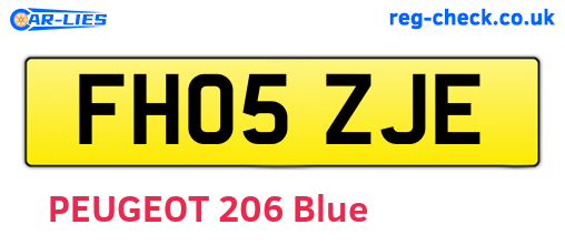 FH05ZJE are the vehicle registration plates.