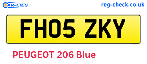 FH05ZKY are the vehicle registration plates.