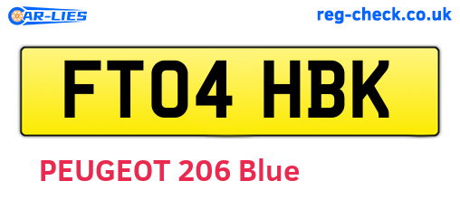 FT04HBK are the vehicle registration plates.