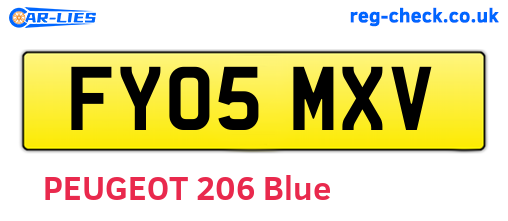 FY05MXV are the vehicle registration plates.