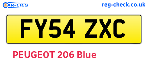 FY54ZXC are the vehicle registration plates.
