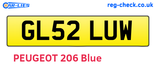 GL52LUW are the vehicle registration plates.