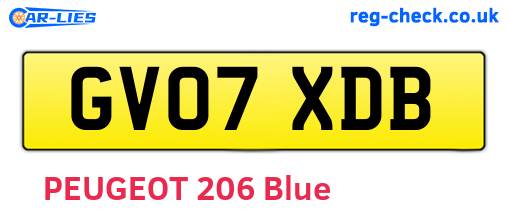 GV07XDB are the vehicle registration plates.