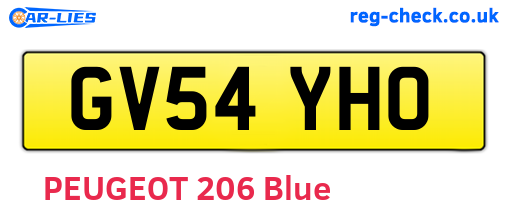 GV54YHO are the vehicle registration plates.