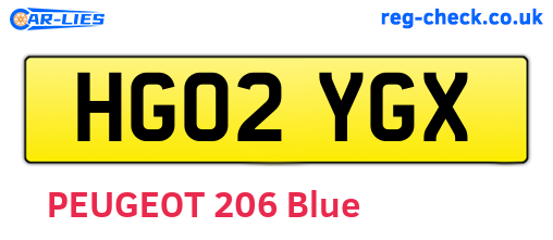 HG02YGX are the vehicle registration plates.