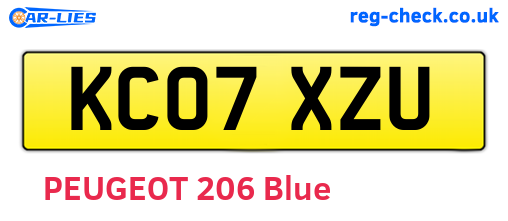 KC07XZU are the vehicle registration plates.