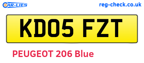 KD05FZT are the vehicle registration plates.