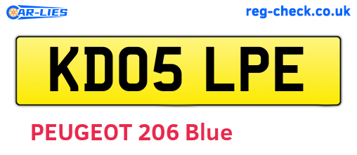 KD05LPE are the vehicle registration plates.