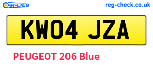 KW04JZA are the vehicle registration plates.