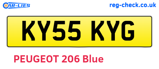 KY55KYG are the vehicle registration plates.