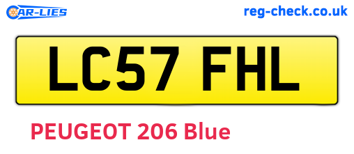 LC57FHL are the vehicle registration plates.