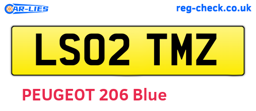 LS02TMZ are the vehicle registration plates.