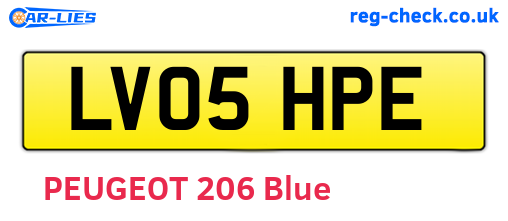LV05HPE are the vehicle registration plates.