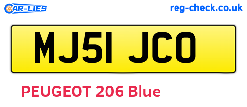MJ51JCO are the vehicle registration plates.