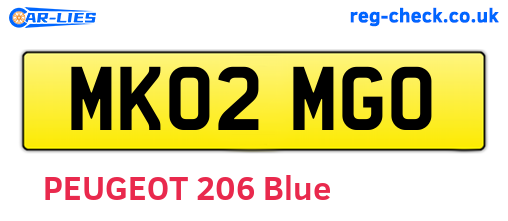 MK02MGO are the vehicle registration plates.