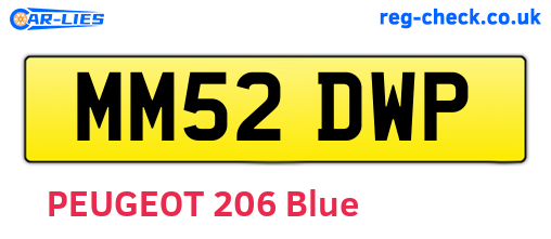MM52DWP are the vehicle registration plates.