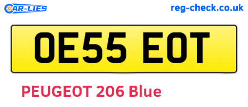 OE55EOT are the vehicle registration plates.