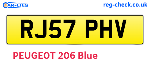 RJ57PHV are the vehicle registration plates.